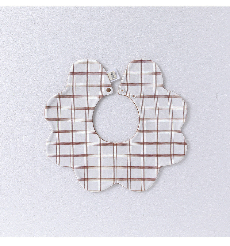 Adorable Simple Pattern Cotton Snap-on Flowers Shaped Bib